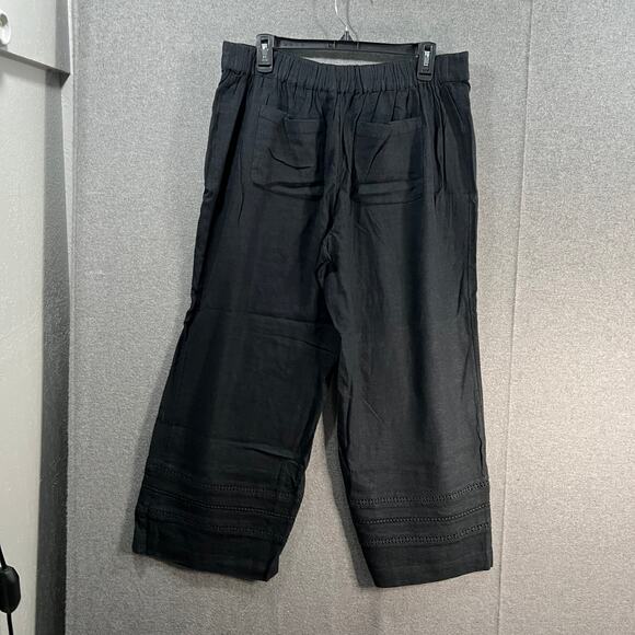 Isaac Mizrahi Live! Regular Linen Blend Pants Black, Reg 14 - Picture 2 of 8